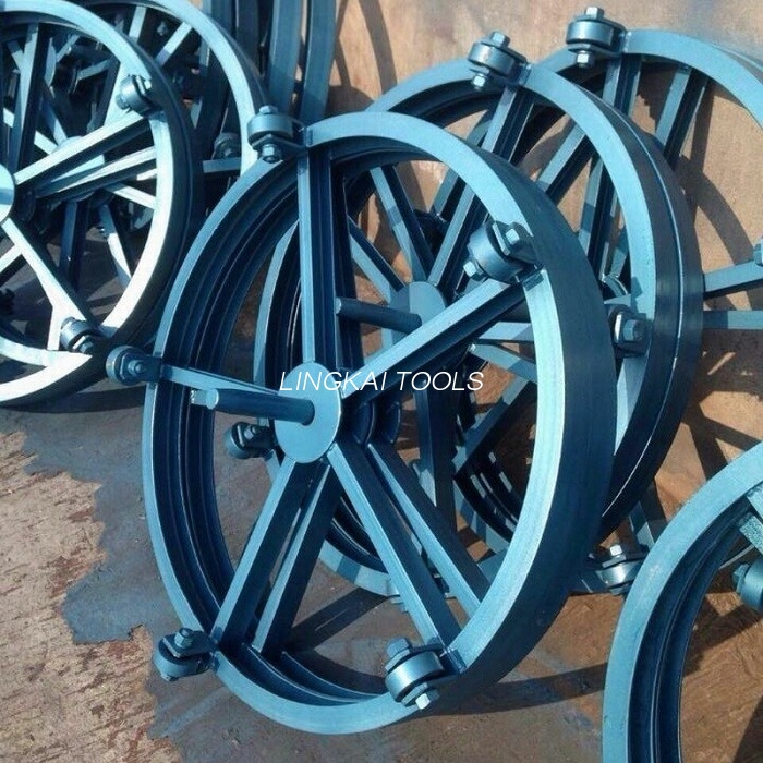 Подземен кабел с диаметър 1000 mm Инструменти за въртяща се стоманена плоча Изправена стойка Изплащащ барабан Грамофон